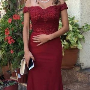Burgundy prom dress